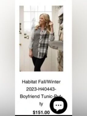 Very Oversized,Plaid shirt,crinkle ,gauzy ,cotton ,boho HABITAT PTP 23” ,Lg,NWT